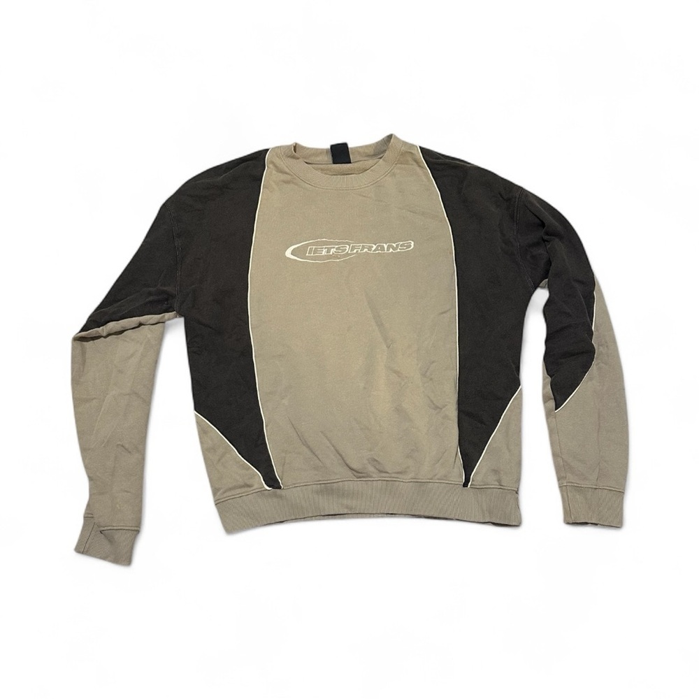 IETS FRANS Tan And Brown Crewneck Sweatshirt Medium
